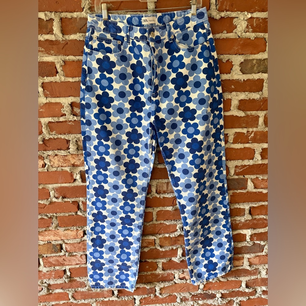 NWT Floral Print Zara Jeans Size 12